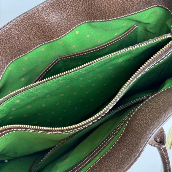 Kate Spade New York Brown Pebbled Leather Tote Bag Classic‎ Y2K VTG Designer - Picture 7 of 12